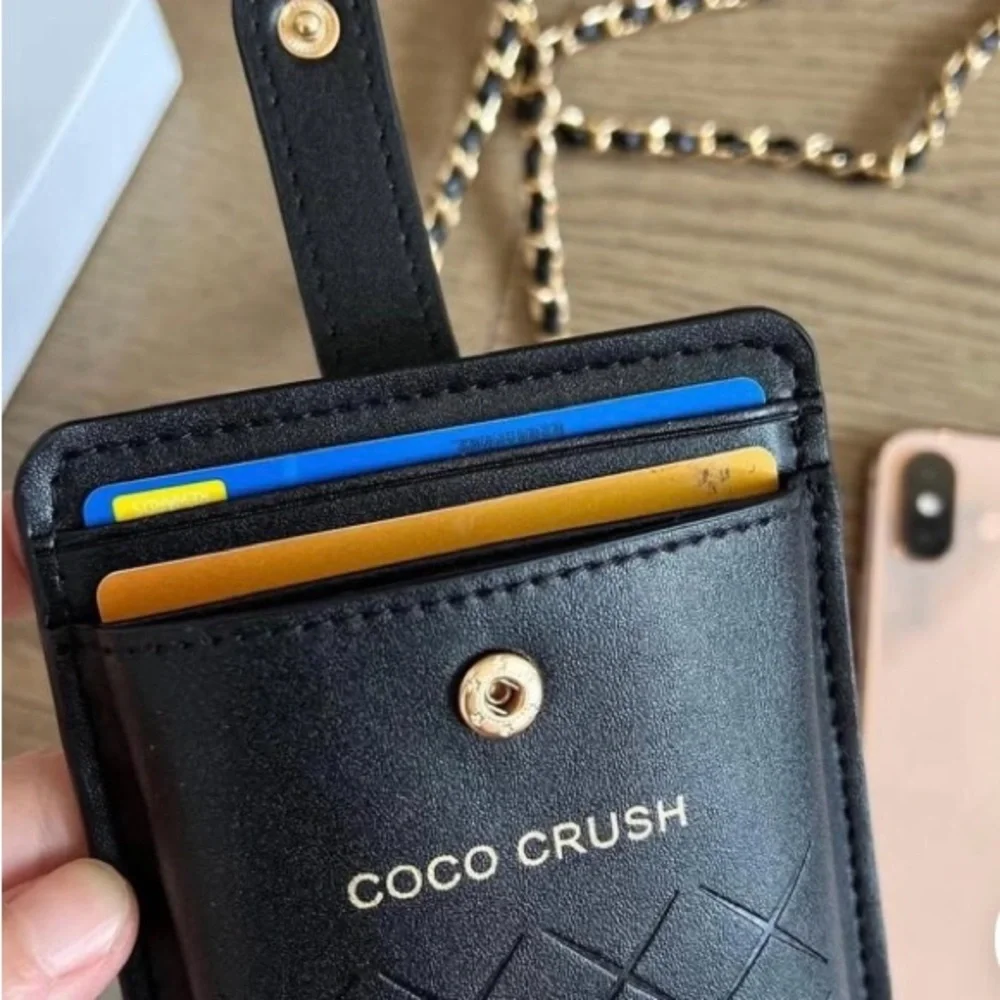 Chanel Coco Crush Black Quilted Phone case w/ cardholder Crossbody Bag NEW🖤 - Picture 6 of 8